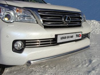  Защита переднего бампера нижняя 75*42 мм ТСС Тюнинг Lexus GX460 J150 дорестайлинг (2009-2013)  (нержавейка)