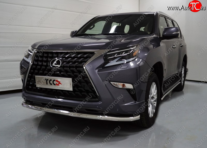 29 999 р. Защита переднего бампера нижняя d60,3 мм ТСС Тюнинг  Lexus GX460  J150 (2019-2022) 2-ой рестайлинг (нержавейка)  с доставкой в г. Тамбов