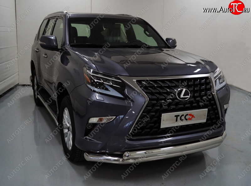 38 949 р. Защита передняя нижняя двойная 76,1*75 мм Тюнинг  Lexus GX460  J150 (2019-2022) 2-ой рестайлинг (нержавейка)  с доставкой в г. Тамбов