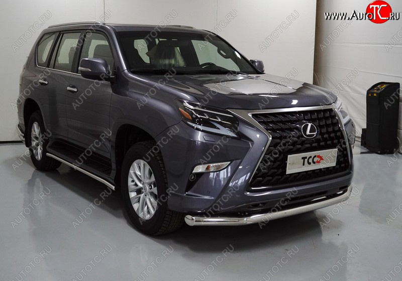 32 749 р. Защита переднего бампера нижняя 76,1 мм ТСС тюнинг  Lexus GX460  J150 (2019-2022) 2-ой рестайлинг (нержавейка)  с доставкой в г. Тамбов