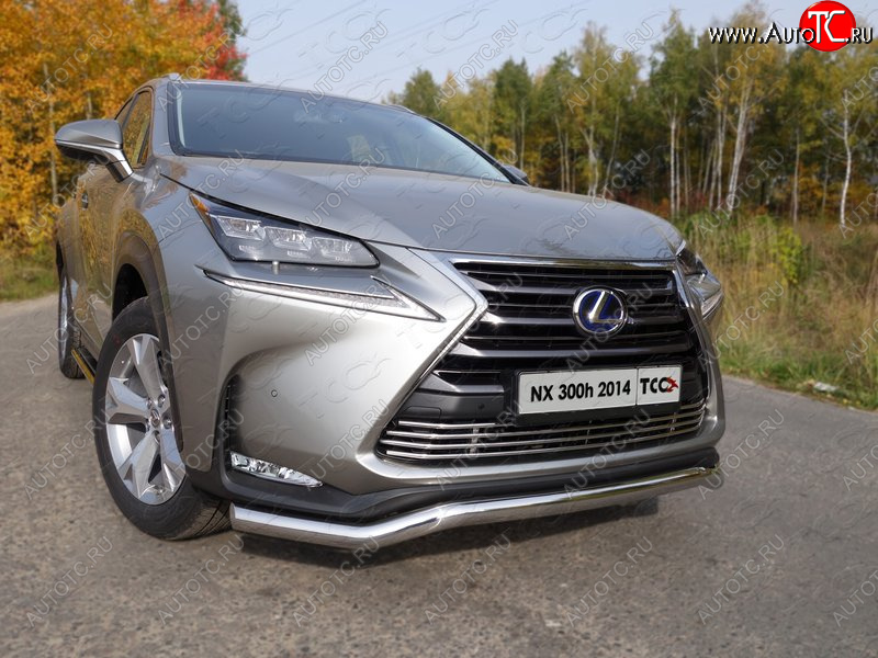 22 599 р. Защита переднего бампера кенгурин 60,3 мм кроме F-Sport ТСС Тюнинг  Lexus NX300h  Z10 (2014-2017) дорестайлинг (нержавейка)  с доставкой в г. Тамбов