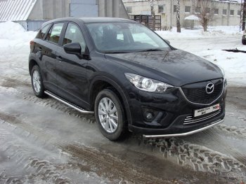 14 999 р. Защита переднего бампера нижняя d42,4 мм ТСС Тюнинг Mazda CX-5 KE дорестайлинг (2011-2014) (нержавейка)  с доставкой в г. Тамбов. Увеличить фотографию 1