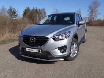 14 999 р. Защита переднего бампера нижняя d42,4 мм ТСС Тюнинг Mazda CX-5 KE рестайлинг (2015-2017) (нержавейка)  с доставкой в г. Тамбов. Увеличить фотографию 1