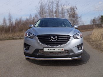 17 999 р. Защита переднего бампера нижняя d60,3 мм ТСС Тюнинг Mazda CX-5 KE рестайлинг (2015-2017) (нержавейка)  с доставкой в г. Тамбов. Увеличить фотографию 1