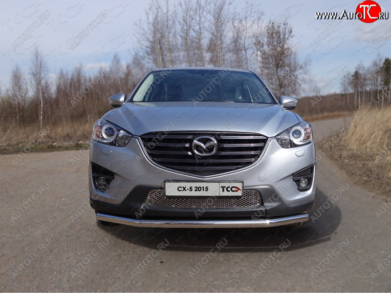 17 999 р. Защита переднего бампера нижняя d60,3 мм ТСС Тюнинг Mazda CX-5 KE рестайлинг (2015-2017) (нержавейка)  с доставкой в г. Тамбов