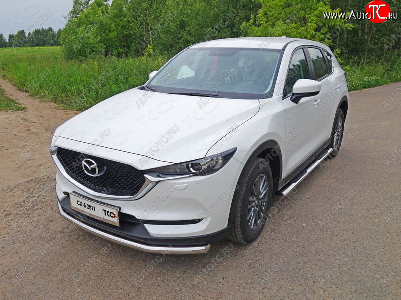 17 999 р. Защита переднего бампера нижняя d60,3 мм ТСС Тюнинг Mazda CX-5 KF (2016-2024) (нержавейка)  с доставкой в г. Тамбов