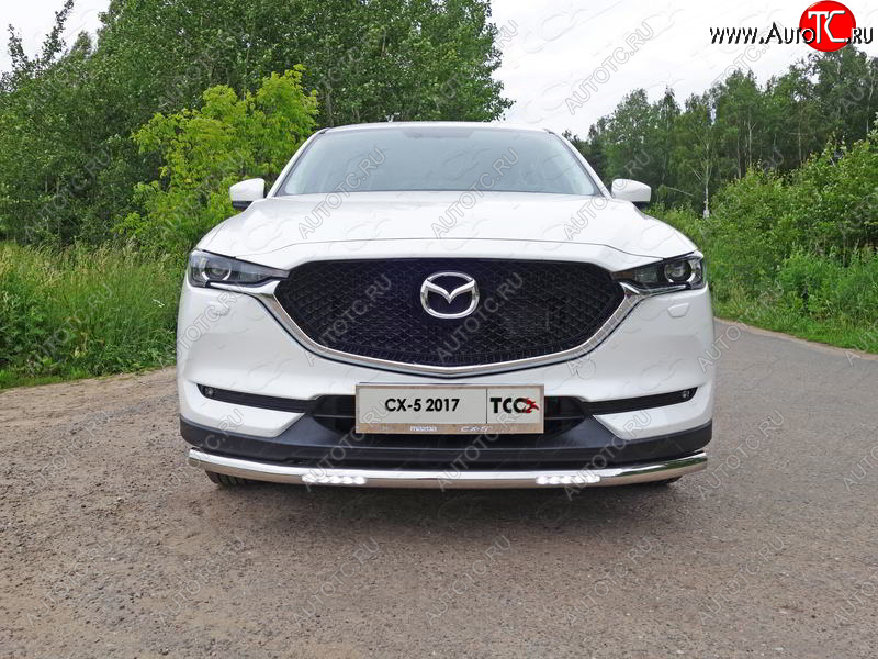 37 649 р. Защита переднего бампера нижняя с ДХО 60,3 мм ТСС Тюнинг Mazda CX-5 KF (2016-2024) (нержавейка)  с доставкой в г. Тамбов