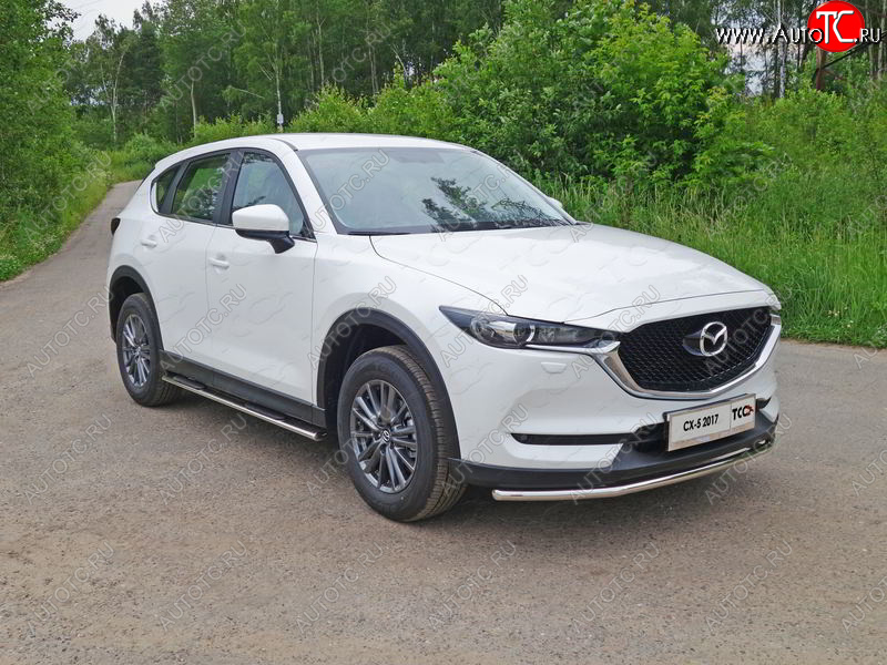 14 999 р. Защита переднего бампера нижняя d42,4 мм ТСС Тюнинг  Mazda CX-5  KF (2016-2024) (нержавейка)  с доставкой в г. Тамбов