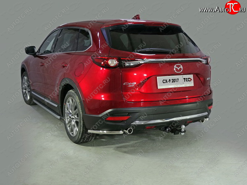 10 799 р. Защита заднего бампера (уголки, d42,4 мм) TCC  Mazda CX-9  TC (2015-2024) дорестайлинг  с доставкой в г. Тамбов