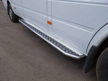 28 099 р. Порог с площадкой, ТСС Тюнинг Mercedes-Benz Sprinter W906 рестайлинг (2014-2018) (с площадкой 42,4 мм)  с доставкой в г. Тамбов. Увеличить фотографию 1