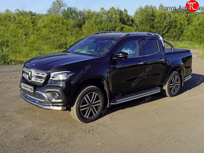 24 949 р. Защита переднего бампера нижняя 76,1 мм ТСС Тюнинг  Mercedes-Benz X class  W470 (2017-2020) (нержавейка)  с доставкой в г. Тамбов