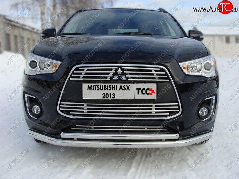 4 649 р. Верхняя декоративная вставка решетки радиатора ТСС Тюнинг  Mitsubishi ASX (2013-2016) 1-ый рестайлинг (d 12 мм)  с доставкой в г. Тамбов