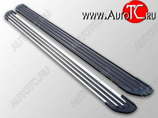 20 899 р. Пороги алюминиевые Slim Line ТСС Тюнинг  Mitsubishi Outlander  XL (2010-2013) (CW)  рестайлинг (Silver)  с доставкой в г. Тамбов