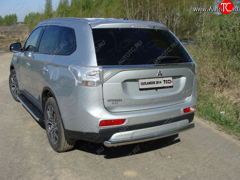 16 899 р. Защита задняя (центральная нержавейка 60,3 мм) ТСС Тюнинг  Mitsubishi Outlander  GF (2014-2016) 1-ый рестайлинг  с доставкой в г. Тамбов