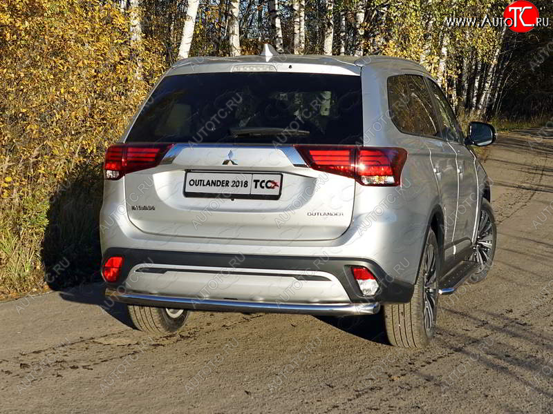 21 799 р. Защита задняя (нержавейка 60,3 мм) ТСС Тюнинг Mitsubishi Outlander GF 3-ий рестайлинг (2018-2022)  с доставкой в г. Тамбов