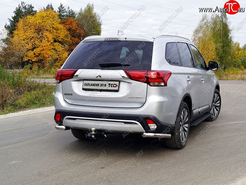 22 999 р. Защита заднего бампера (уголки, d60,3 мм) TCC Mitsubishi Outlander GF 3-ий рестайлинг (2018-2022)  с доставкой в г. Тамбов