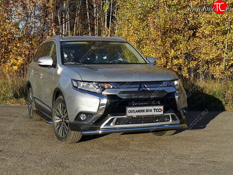 17 999 р. Защита переднего бампера нижняя d60,3 мм ТСС Тюнинг Mitsubishi Outlander GF 3-ий рестайлинг (2018-2022) (нержавейка)  с доставкой в г. Тамбов