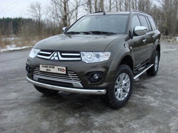 Защита переднего бампера нижняя овальная 75*42 мм ТСС Тюнинг Mitsubishi (Митсубиси) Pajero Sport (Паджеро)  PB (2013-2017) PB рестайлинг