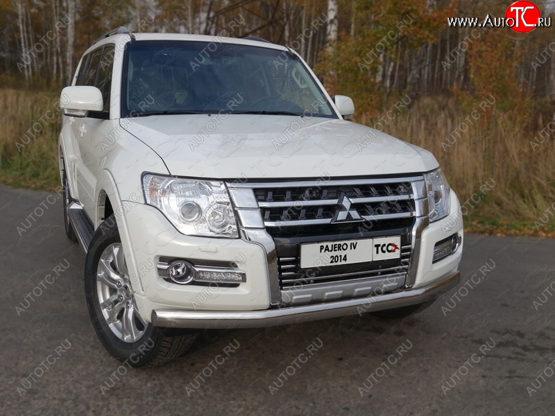 9 349 р. Декоративная вставка решетки радиатора ТСС Тюнинг  Mitsubishi Pajero  4 V90 (2014-2020) 2-ой рестайлинг (d 16 мм)  с доставкой в г. Тамбов