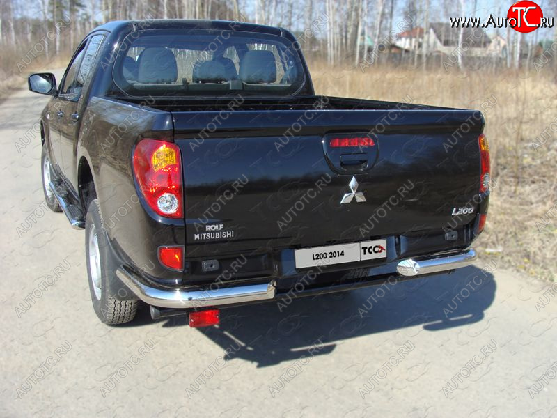 22 599 р. Защита задняя (уголки, нержавейка 76,1 мм) ТСС Тюнинг  Mitsubishi L200  4 (2013-2016)  рестайлинг  с доставкой в г. Тамбов