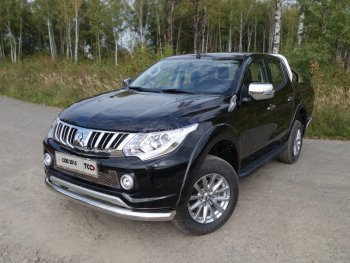 Защита переднего бампера нижняя d76,1 мм ТСС Тюнинг Mitsubishi L200 5 KK,KL дорестайлинг (2015-2019)  (нержавейка)