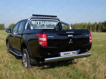 Защита задняя (центральная 120х60 мм) ТСС Тюнинг Mitsubishi L200 5 KK,KL дорестайлинг (2015-2019)  (центральная)