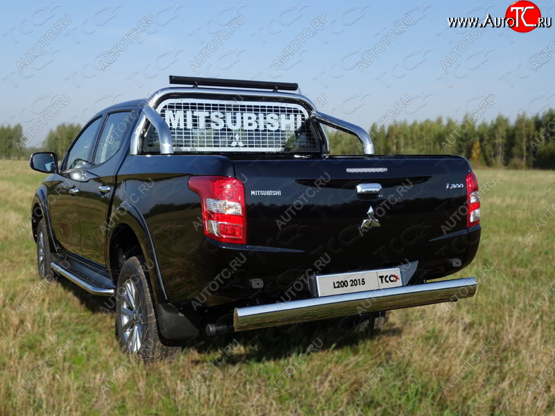 18 999 р. Защита задняя (центральная 120х60 мм) ТСС Тюнинг  Mitsubishi L200  5 KK,KL (2015-2019) дорестайлинг (центральная)  с доставкой в г. Тамбов