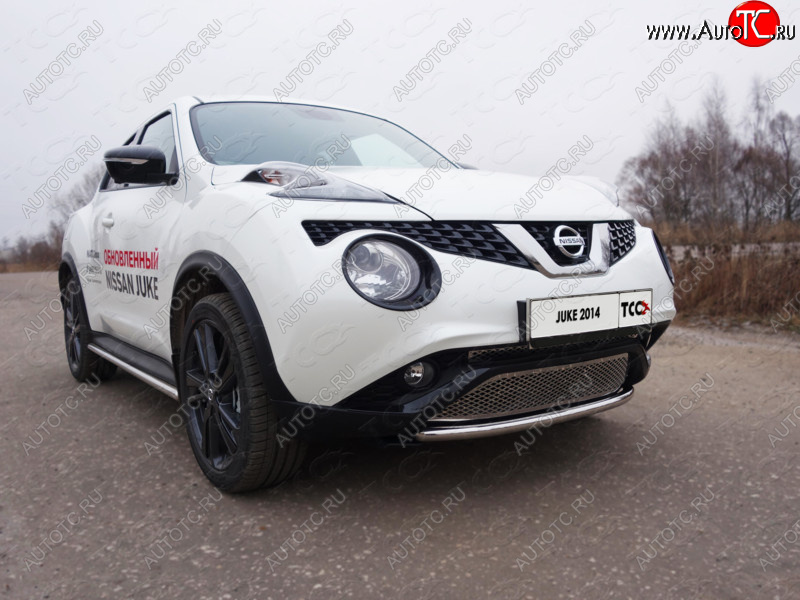 7 499 р. Защита переднего бампера нижняя d42,4 мм ТСС Тюнинг  Nissan Juke  1 YF15 (2014-2020) рестайлинг (нержавейка)  с доставкой в г. Тамбов