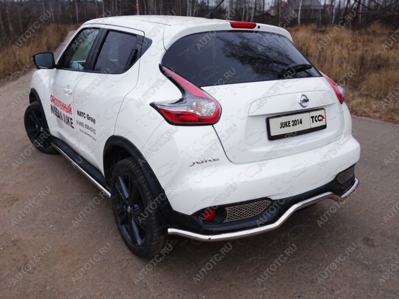 18 699 р. Защита заднего бампера d 42,4 мм ТСС Тюнинг Nissan Juke 1 YF15 рестайлинг (2014-2020) (нержавейка)  с доставкой в г. Тамбов