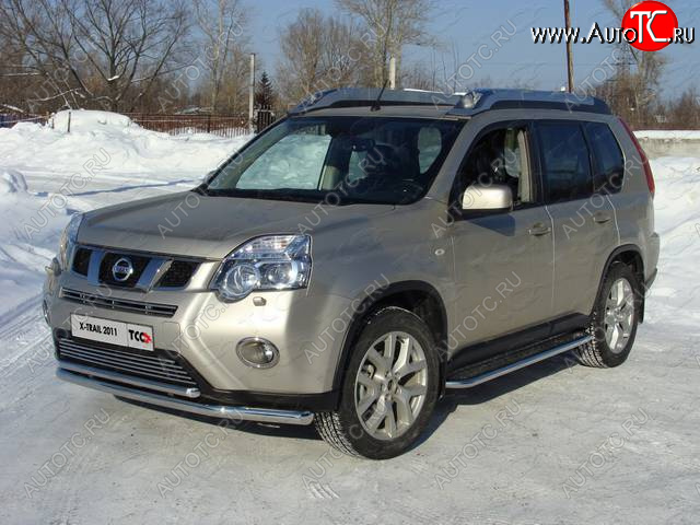 20 999 р. Защита переднего бампера нижняя d60,3*42,4 мм ТСС Тюнинг Nissan X-trail 2 T31 рестайлинг (2010-2015) (нержавейка)  с доставкой в г. Тамбов