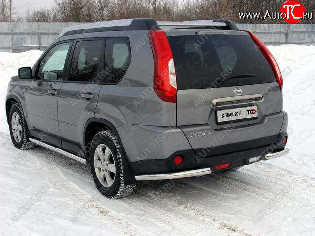 11 999 р. Защита заднего бампера (уголки, d60,3 мм) TCC  Nissan X-trail  2 T31 (2010-2015) рестайлинг  с доставкой в г. Тамбов