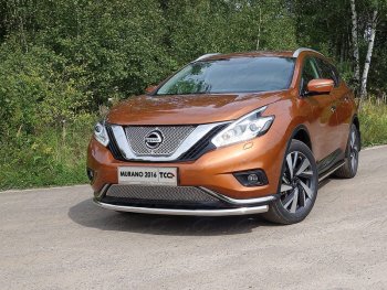 20 999 р. Защита переднего бампера нижняя d60,3 мм ТСС Тюнинг Nissan Murano 3 Z52 дорестайлинг (2015-2022) (нержавейка)  с доставкой в г. Тамбов. Увеличить фотографию 1