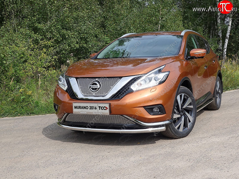 20 999 р. Защита переднего бампера нижняя d60,3 мм ТСС Тюнинг Nissan Murano 3 Z52 дорестайлинг (2015-2022) (нержавейка)  с доставкой в г. Тамбов