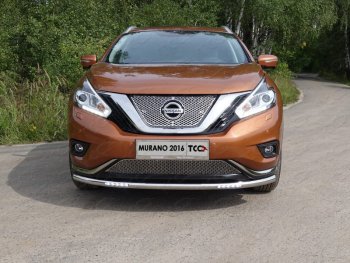 40 649 р. Защита переднего бампера нижняя с ДХО 60,3 мм ТСС Тюнинг Nissan Murano 3 Z52 дорестайлинг (2015-2022) (нержавейка)  с доставкой в г. Тамбов. Увеличить фотографию 1