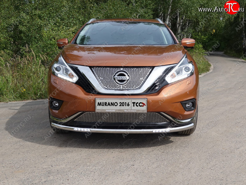 40 649 р. Защита переднего бампера нижняя с ДХО 60,3 мм ТСС Тюнинг  Nissan Murano  3 Z52 (2015-2022) дорестайлинг (нержавейка)  с доставкой в г. Тамбов