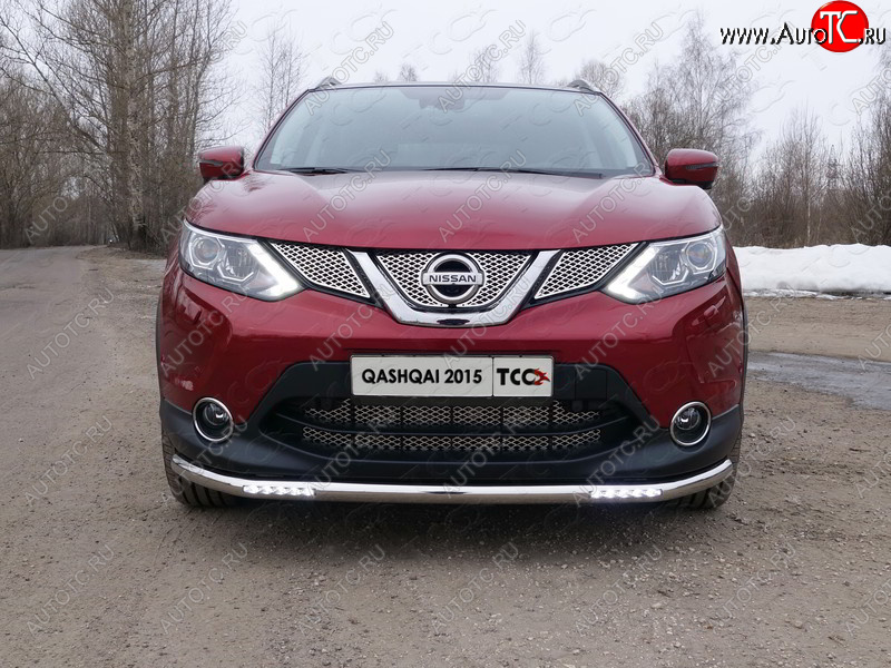 38 949 р. Защита переднего бампера нижняя с ДХО 60,3 мм ТСС Тюнинг  Nissan Qashqai  2 (2013-2019) J11 дорестайлинг (нержавейка)  с доставкой в г. Тамбов