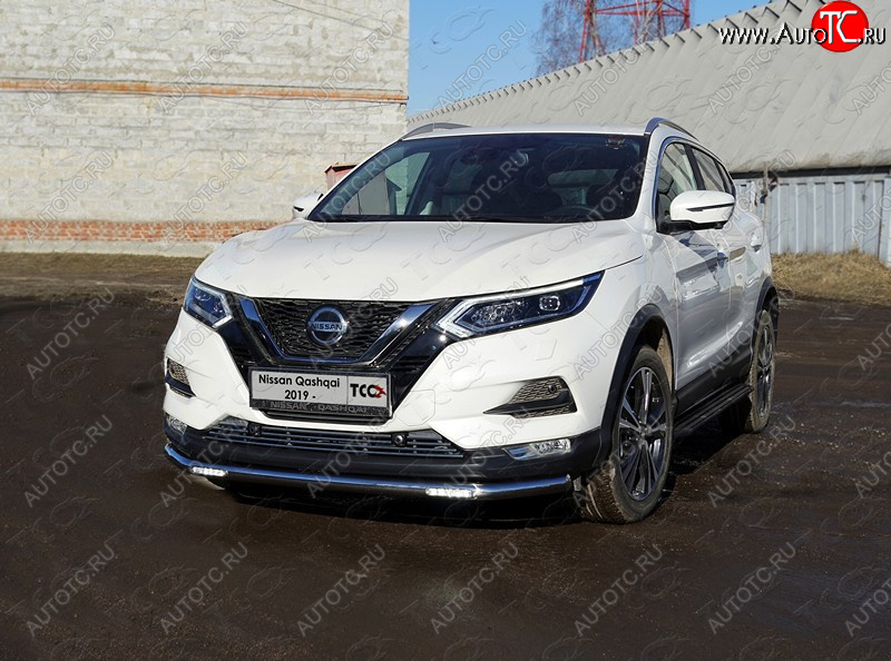 34 899 р. Защита переднего бампера нижняя с ДХО 60,3 мм ТСС Тюнинг  Nissan Qashqai  2 (2017-2022) J11 рестайлинг (нержавейка)  с доставкой в г. Тамбов