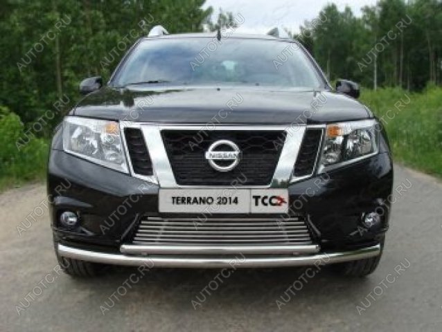 6 899 р. Верхняя декоративная вставка решетки радиатора ТСС Тюнинг  Nissan Terrano  D10 (2013-2016) дорестайлинг (d 12 мм)  с доставкой в г. Тамбов