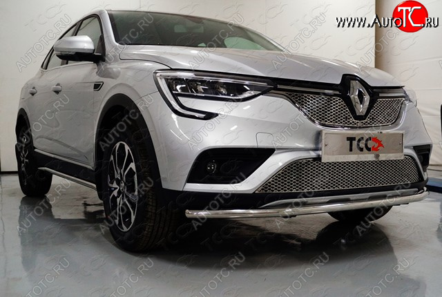 14 349 р. Защита переднего бампера нижняя 42,4 мм ТСС Тюнинг Renault Arkana (2019-2024) (нержавейка)  с доставкой в г. Тамбов