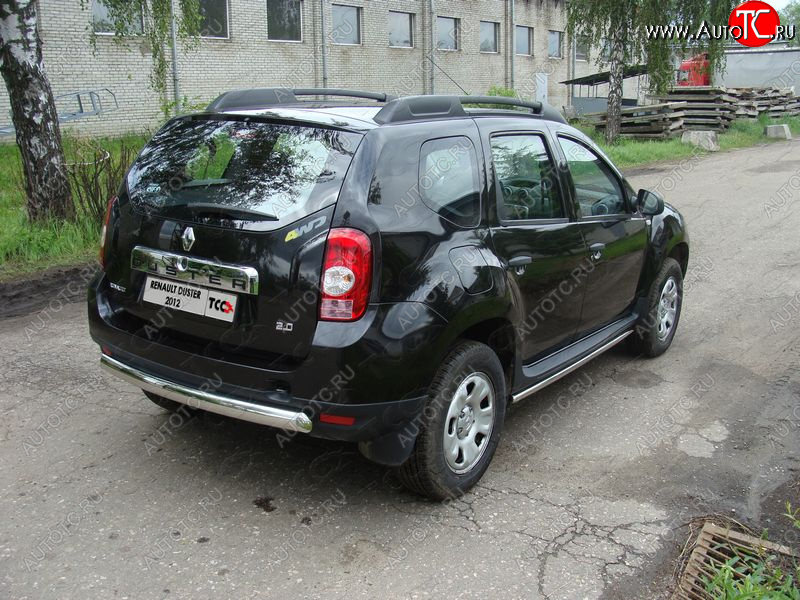 16 299 р. Защита задняя (овальная короткая 75х42 мм) ТСС Тюнинг Renault Duster HS дорестайлинг (2010-2015) (овальная короткая)  с доставкой в г. Тамбов