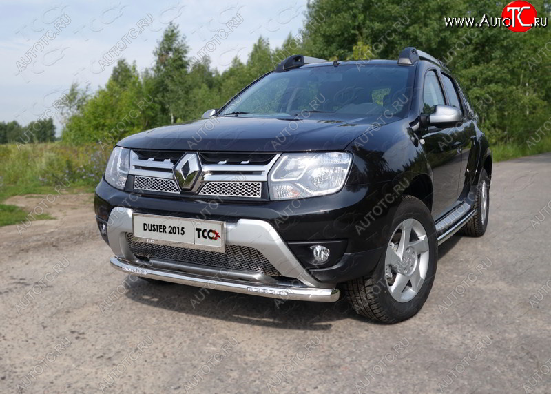 30 999 р. Защита переднего бампера нижняя с ДХО 60,3 мм ТСС Тюнинг  Renault Duster  HS (2015-2021) рестайлинг (нержавейка)  с доставкой в г. Тамбов