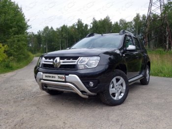 Нижняя декоративная вставка в бампер ТСС Тюнинг Renault Duster  HS (2015-2021) рестайлинг (d 12 мм)