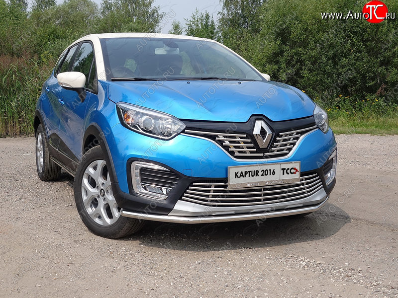 15 549 р. Защита переднего бампера нижняя 42,4 мм ТСС Тюнинг  Renault Kaptur (2016-2020) дорестайлинг (нержавейка)  с доставкой в г. Тамбов