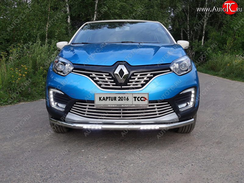 30 999 р. Защита переднего бампера нижняя с ДХО 60,3 мм ТСС Тюнинг  Renault Kaptur (2016-2020) дорестайлинг (нержавейка)  с доставкой в г. Тамбов