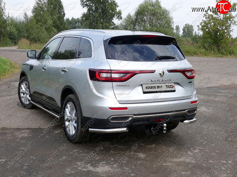 17 999 р. Защита заднего бампера (уголки, d60,3 мм) TCC Renault Koleos 2 (2016-2024)  с доставкой в г. Тамбов