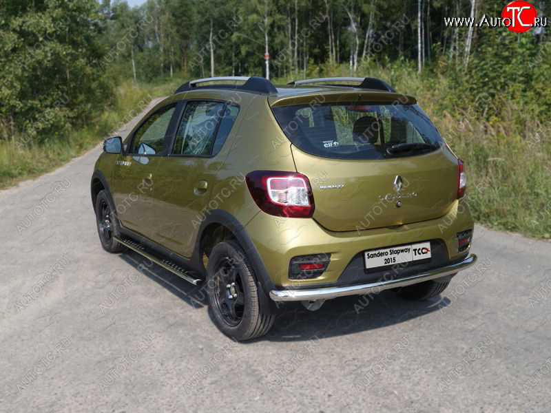 15 549 р. Защита задняя (нержавейка 60,3 мм) ТСС Тюнинг  Renault Sandero Stepway  (B8) (2014-2018) дорестайлинг  с доставкой в г. Тамбов