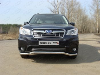 Верхняя декоративная вставка решетки радиатора ТСС Тюнинг Subaru Forester SJ дорестайлинг (2012-2016) ()