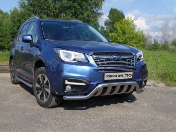 Верхняя декоративная вставка решетки радиатора ТСС Тюнинг Subaru (Субару) Forester (Форестер)  SJ (2016-2019) SJ рестайлинг ()