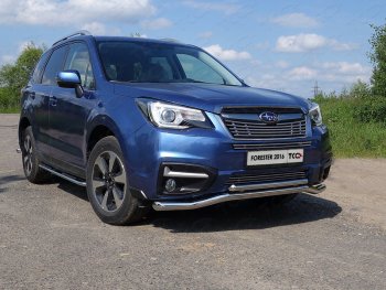 Нижняя декоративная вставка в бампер ТСС Тюнинг Subaru Forester  SJ (2016-2019) рестайлинг (d 12 мм)