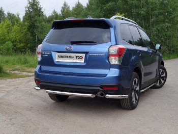 14 999 р. Защита задняя (центральная нержавейка 60,3 мм) ТСС Тюнинг  Subaru Forester  SJ (2016-2019) рестайлинг  с доставкой в г. Тамбов. Увеличить фотографию 1